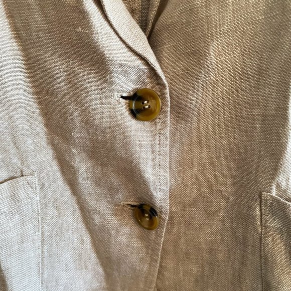 Rachel Zoe Women's Tan Linen Oversized Boyfriend Blazer Size Large - Picture 6 of 7